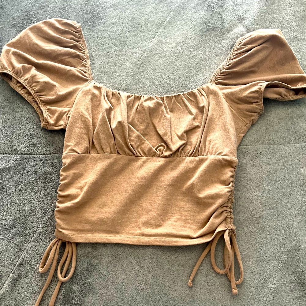 brown cropped top